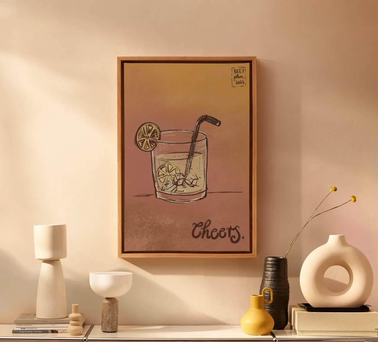 Cheers tela con Cornice a cassetta da Beeeplan