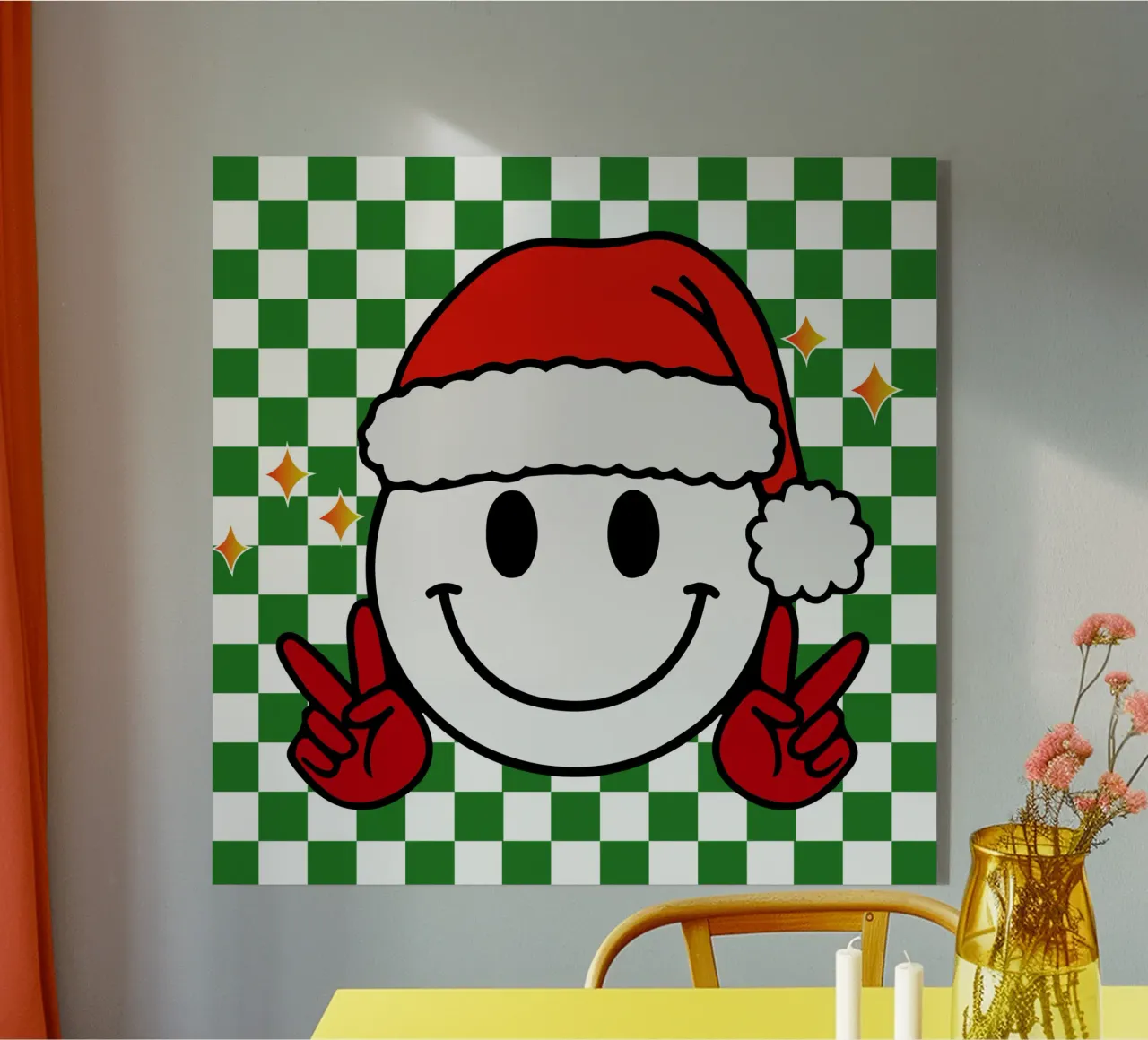 Funny Icon Santa Claus Happy Face Icon smile Design plexiglass da onefeelshop