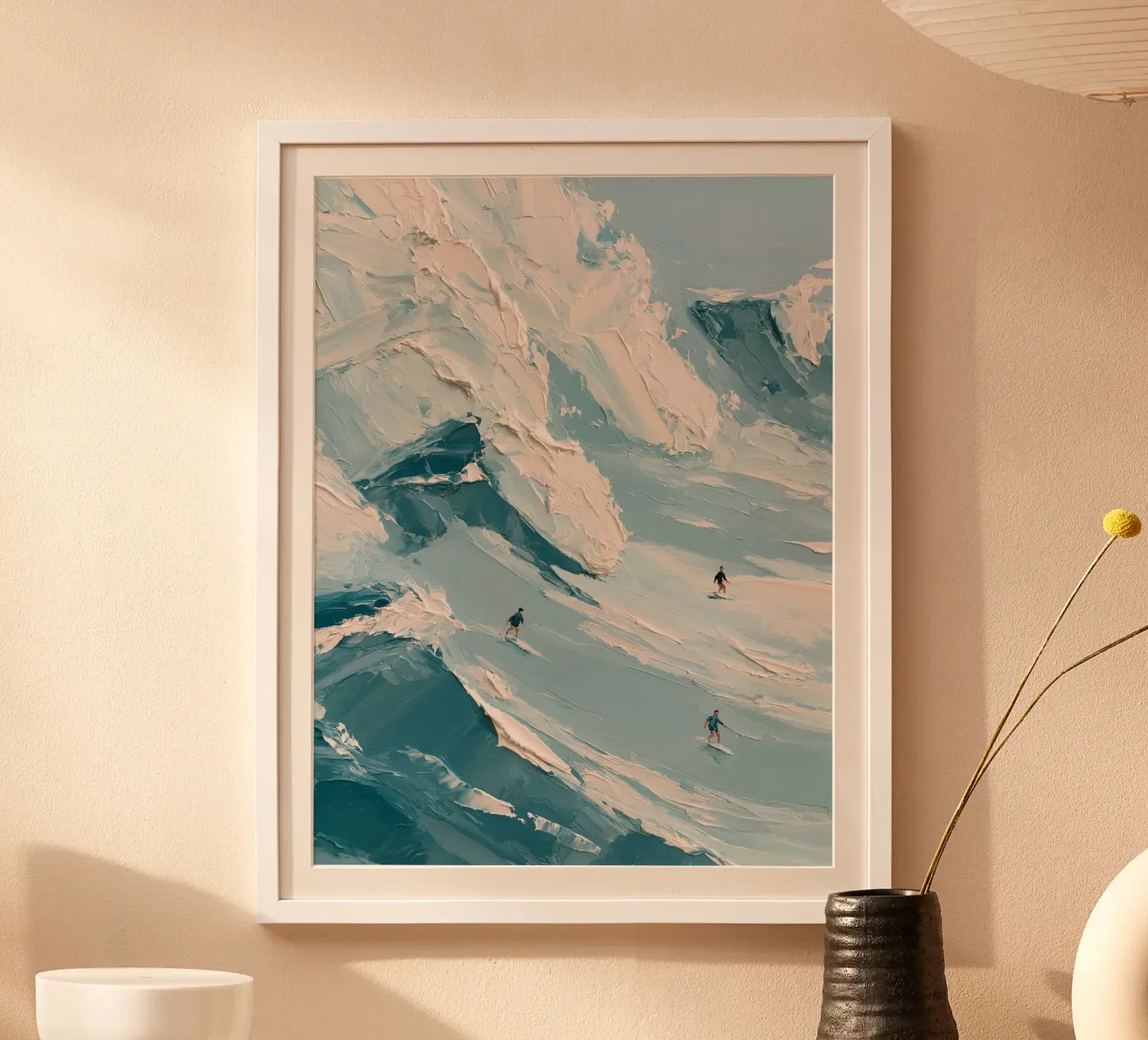 Abstracte kunst met textuur, surfen, golfprint poster van AbstractPrints