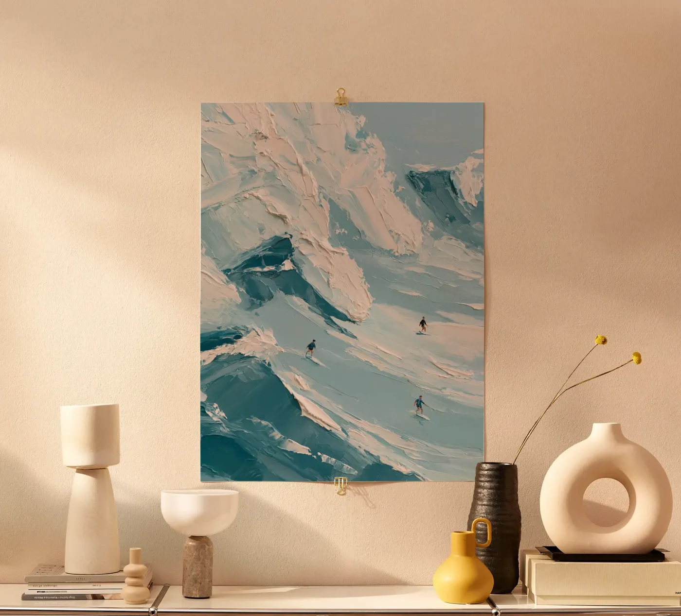 Abstracte kunst met textuur, surfen, golfprint poster van AbstractPrints