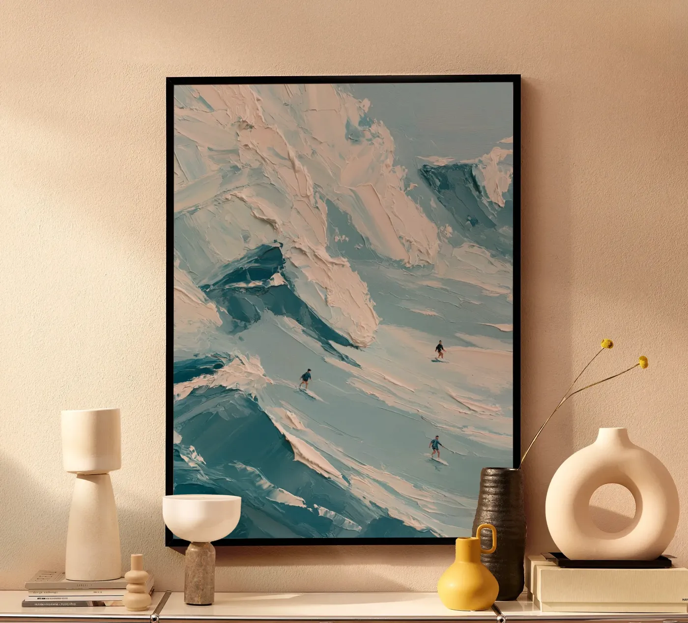 Abstracte kunst met textuur, surfen, golfprint poster van AbstractPrints