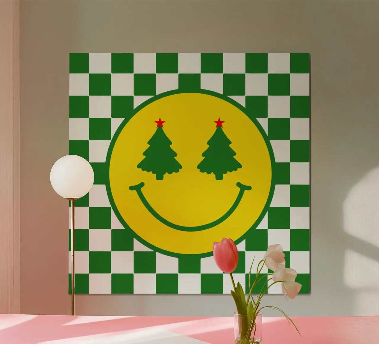 Funny Icon Christmas trees happy face smile icon poster by onefeelshop