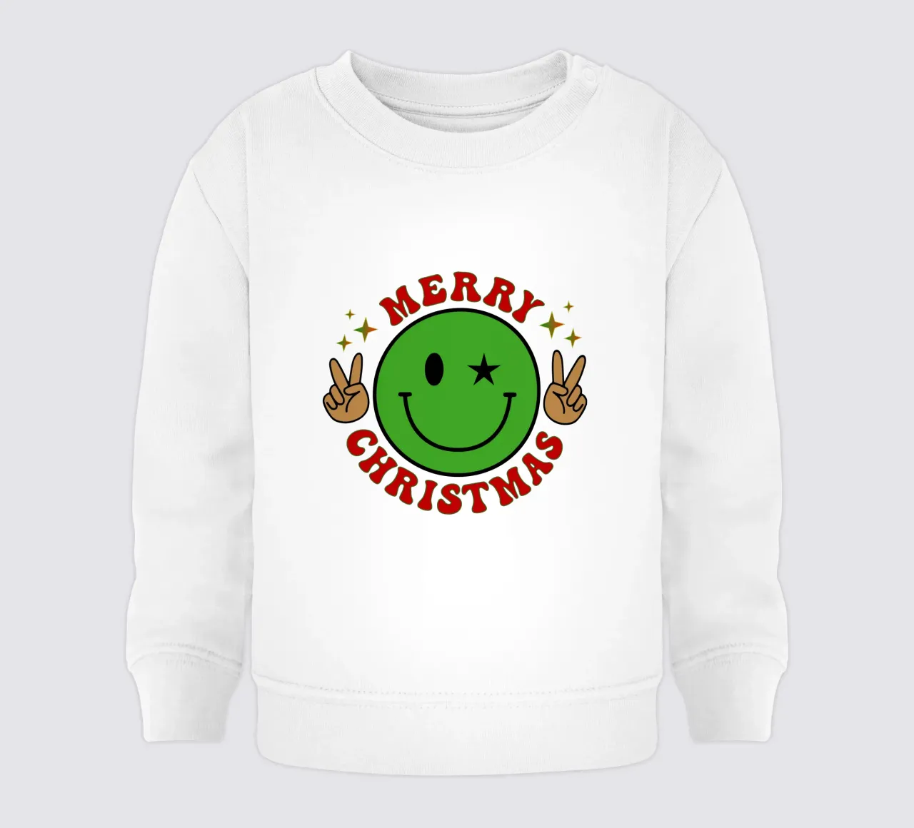 Merry Christmas Happy face Smile icon baby sweatshirt by onefeelshop