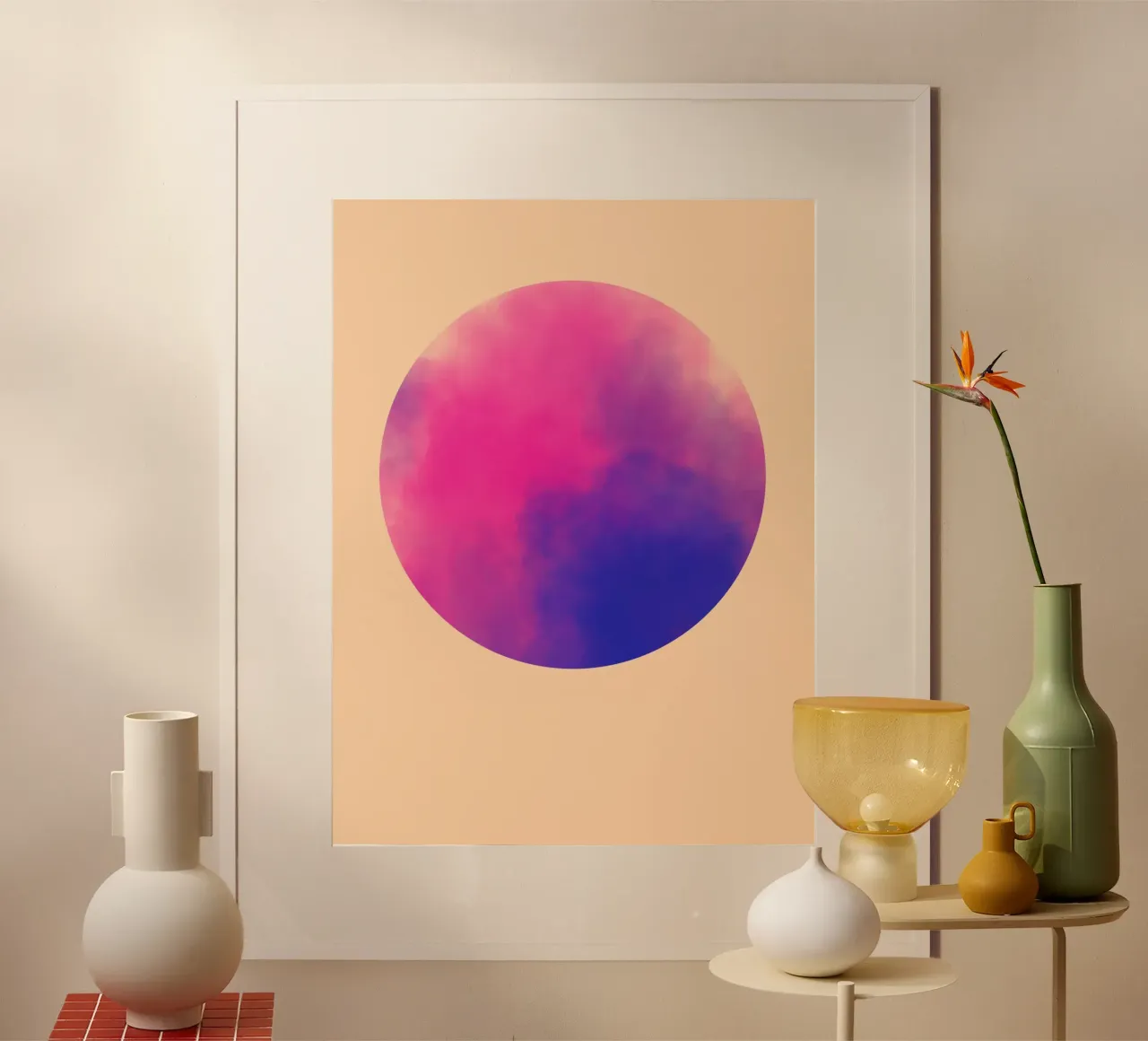 Pink Clouds poster van Kim Hubball Studio