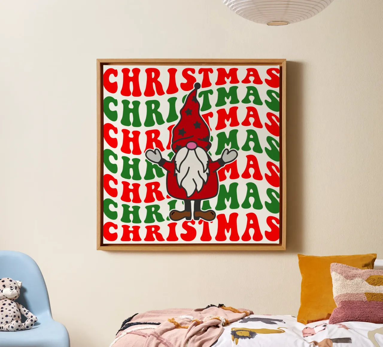 Divertente il giorno di Natale tela con Cornice a cassetta da onefeelshop