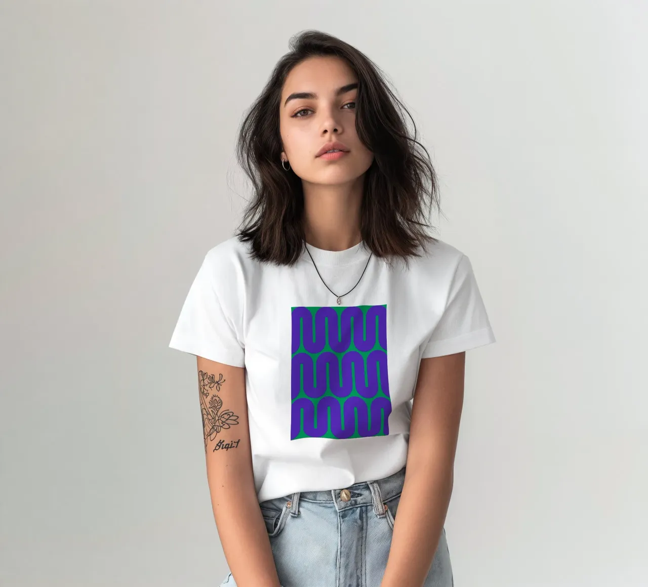 Green retro spiral t-shirt da galihstudio