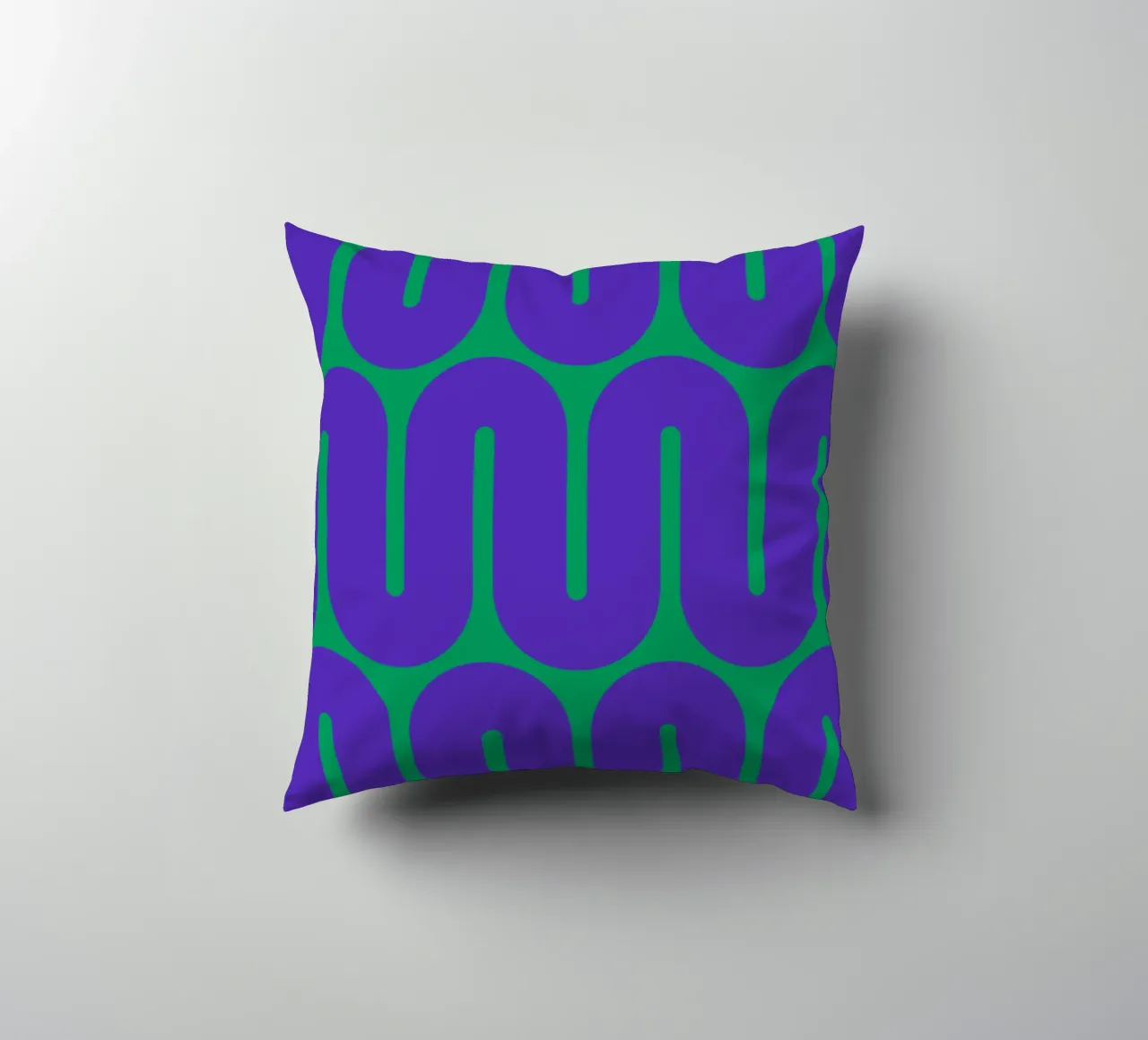 Green retro spiral cuscino da galihstudio