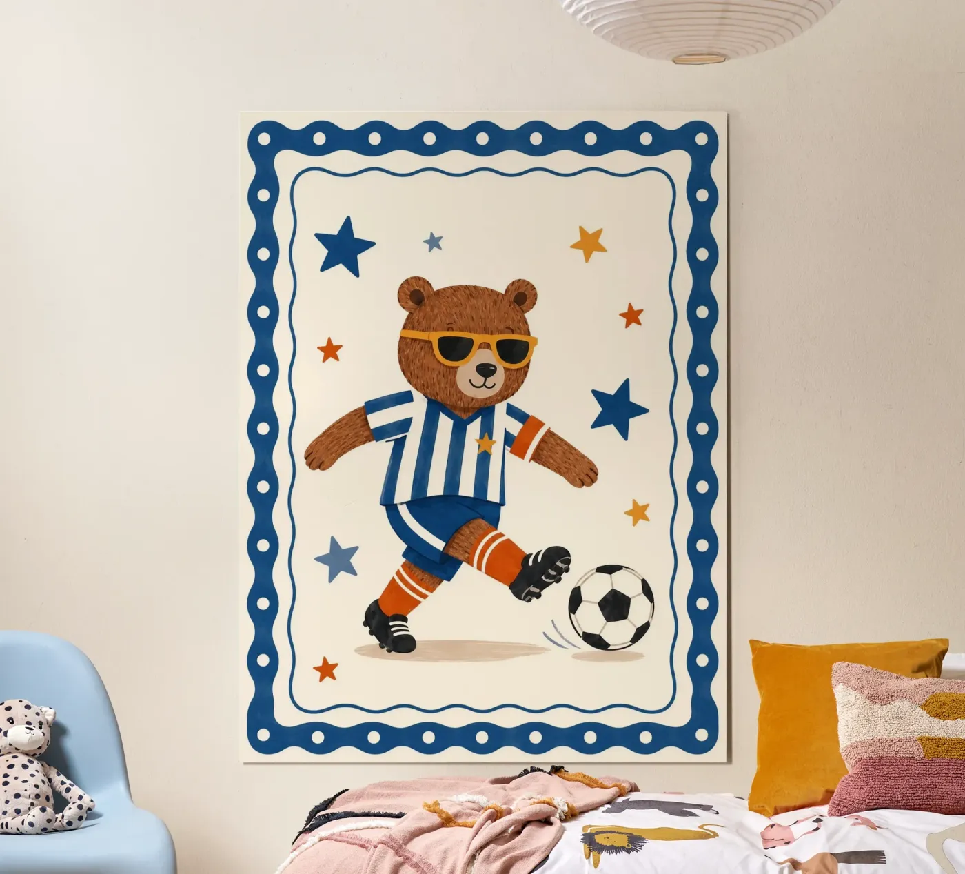 Soccer Bear poster by Little Moon & Co
