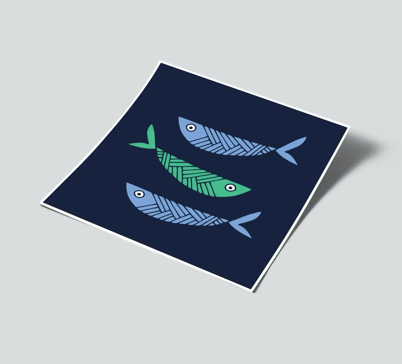 Three Fish sticker sheet by Kim Hubball Studio