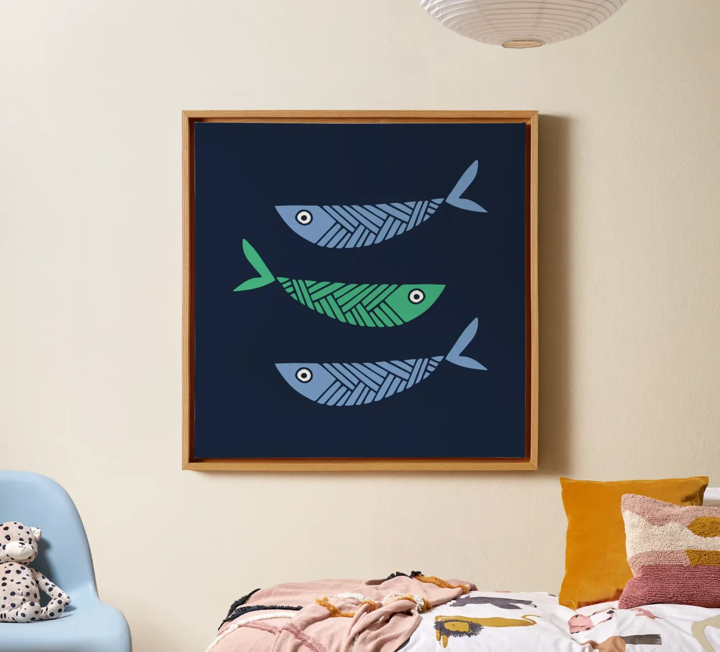 Three Fish canvas van Kim Hubball Studio