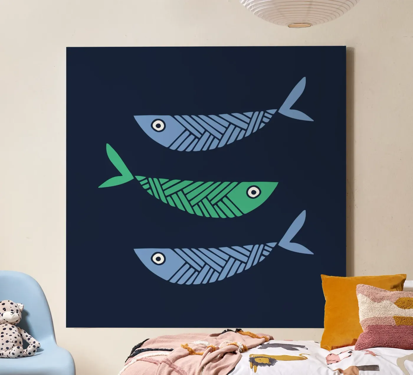 Three Fish canvas van Kim Hubball Studio