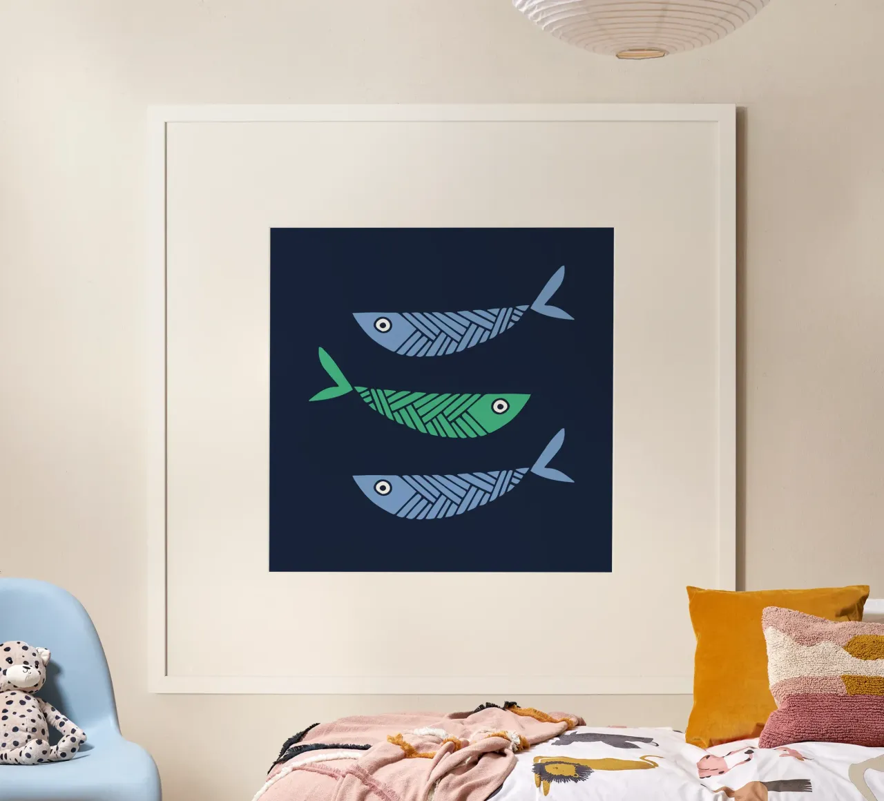 Drie vissen poster van Kim Hubball Studio