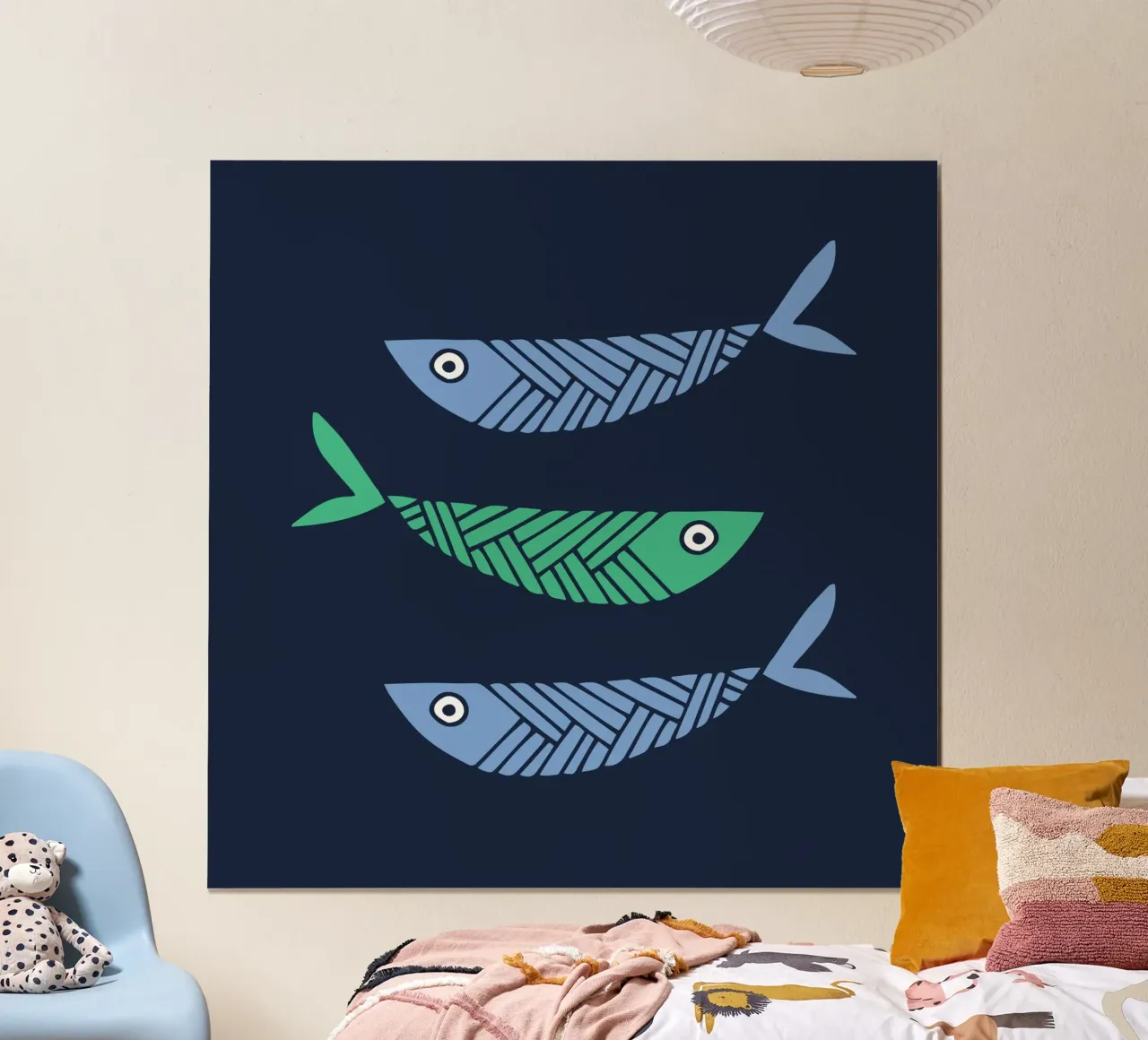 Drie vissen poster van Kim Hubball Studio