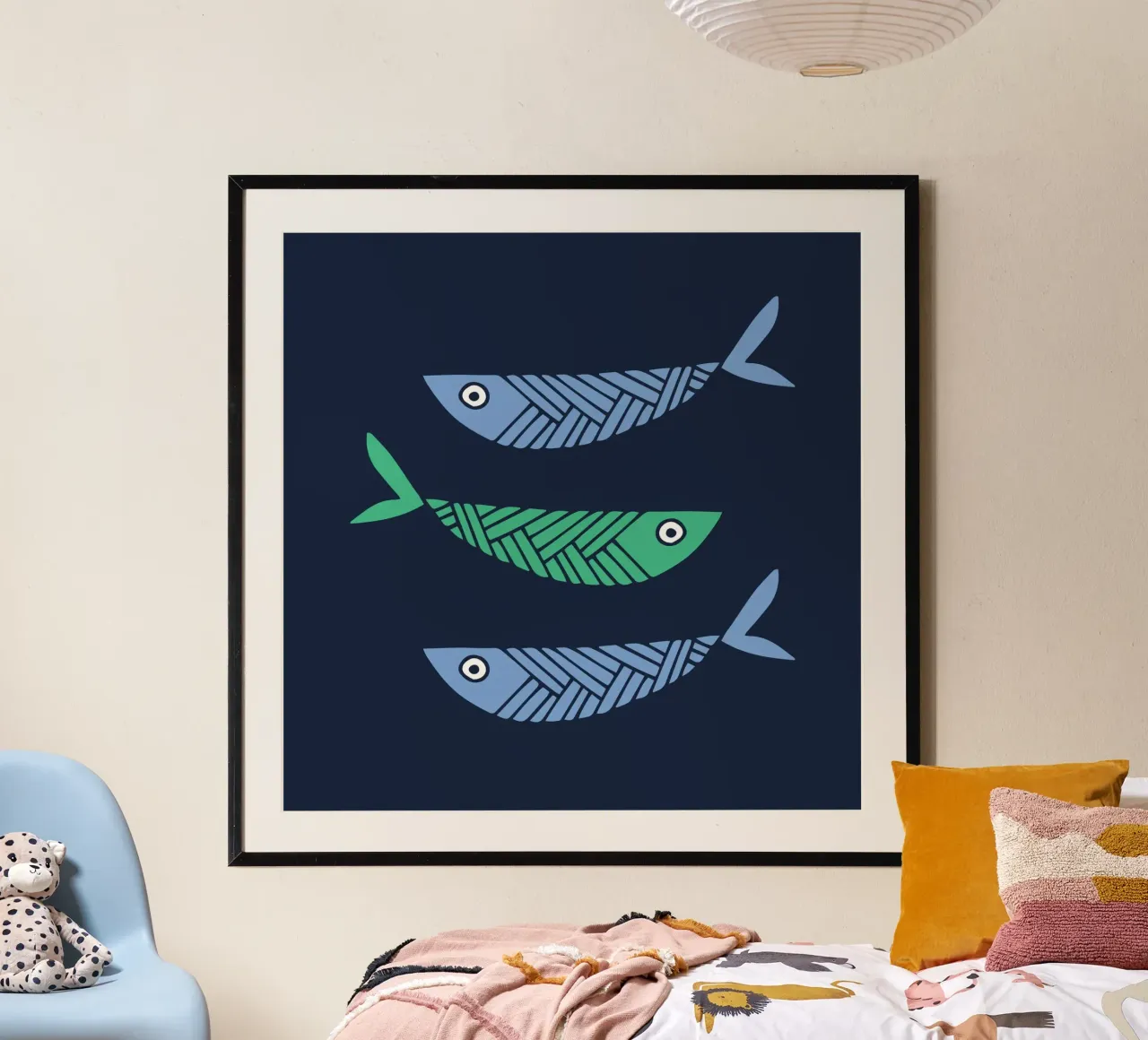 Drie vissen poster van Kim Hubball Studio