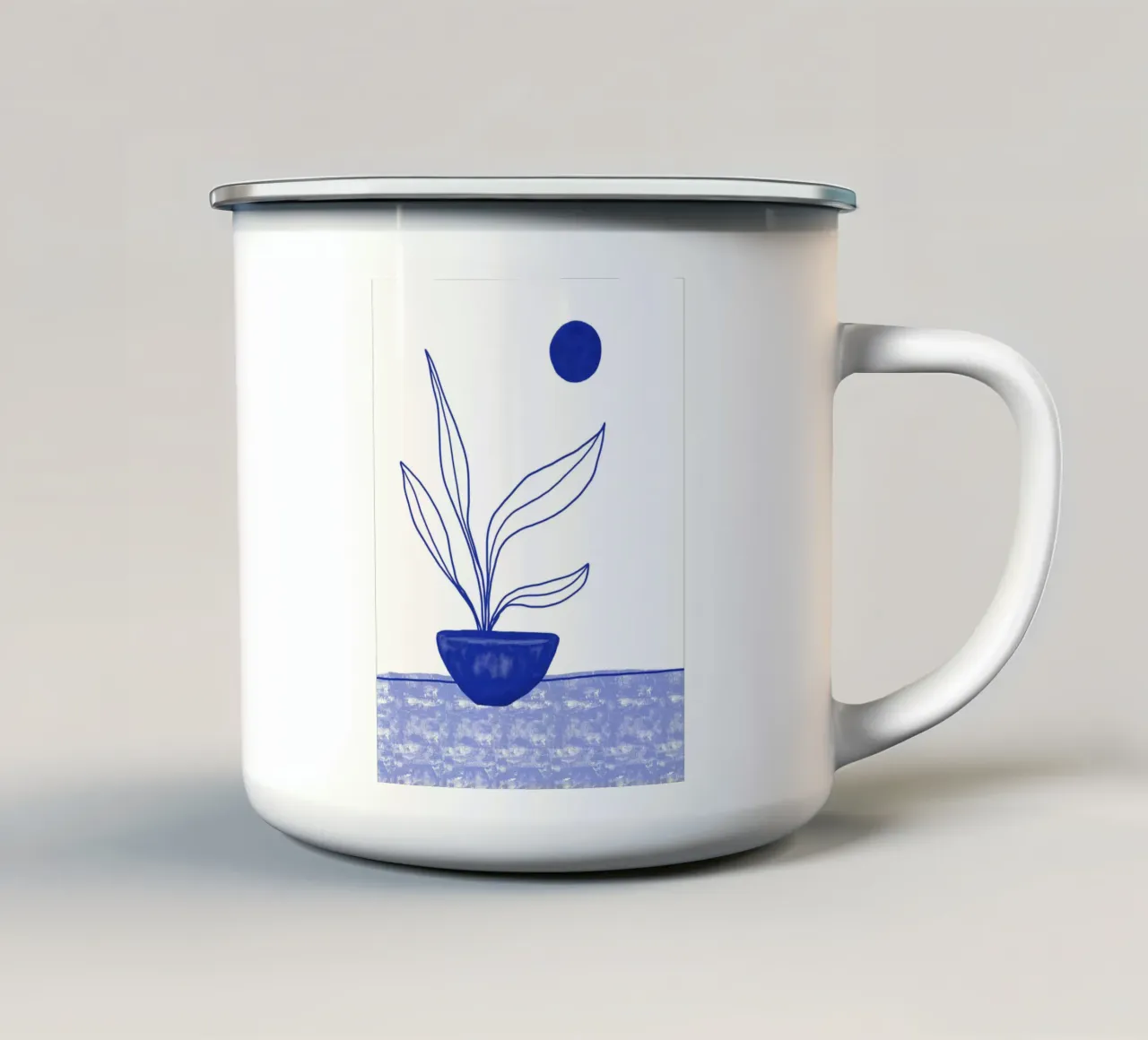 Pianta blu tazza in smalto da Kim Hubball Studio