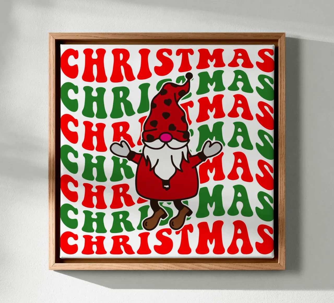 Kerstdag Grappig Cadeau Ontwerp Kunst canvas met Baklijst van onefeelshop