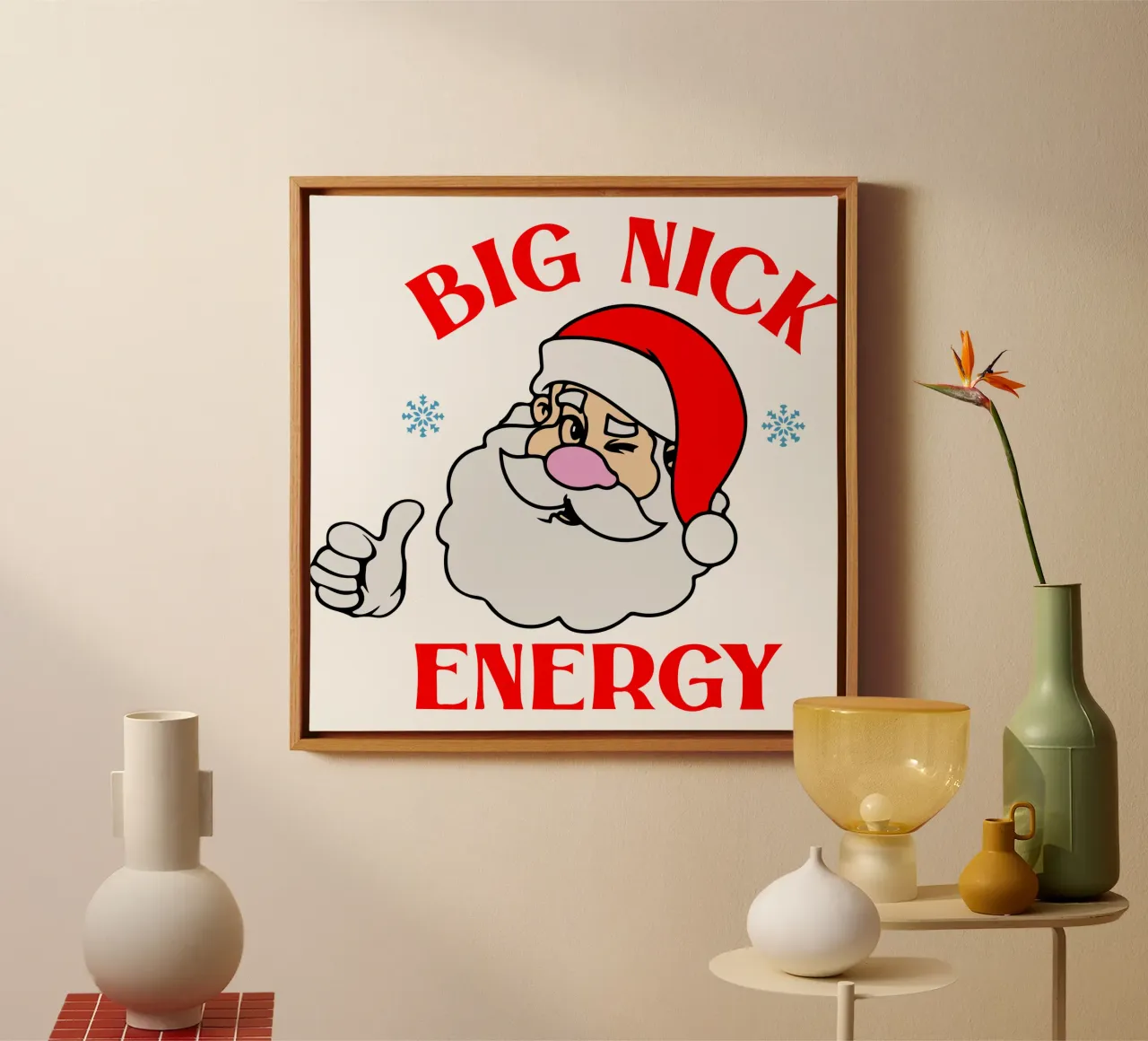 Babbo Natale grande energia tela con Cornice a cassetta da onefeelshop