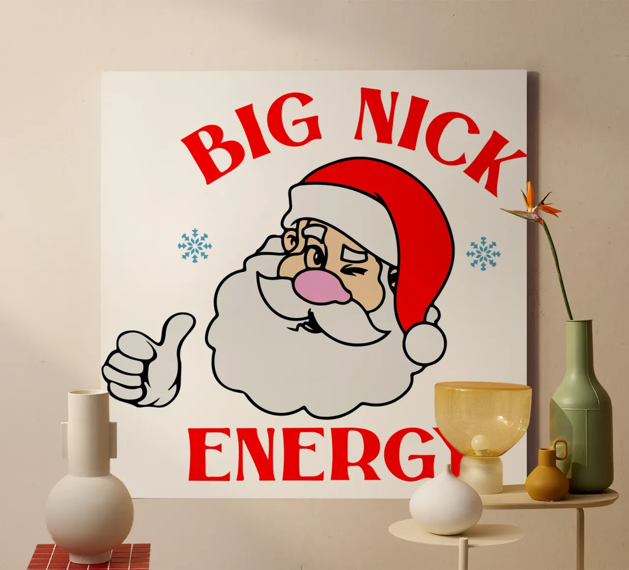 Babbo Natale grande energia tela con Cornice a cassetta da onefeelshop