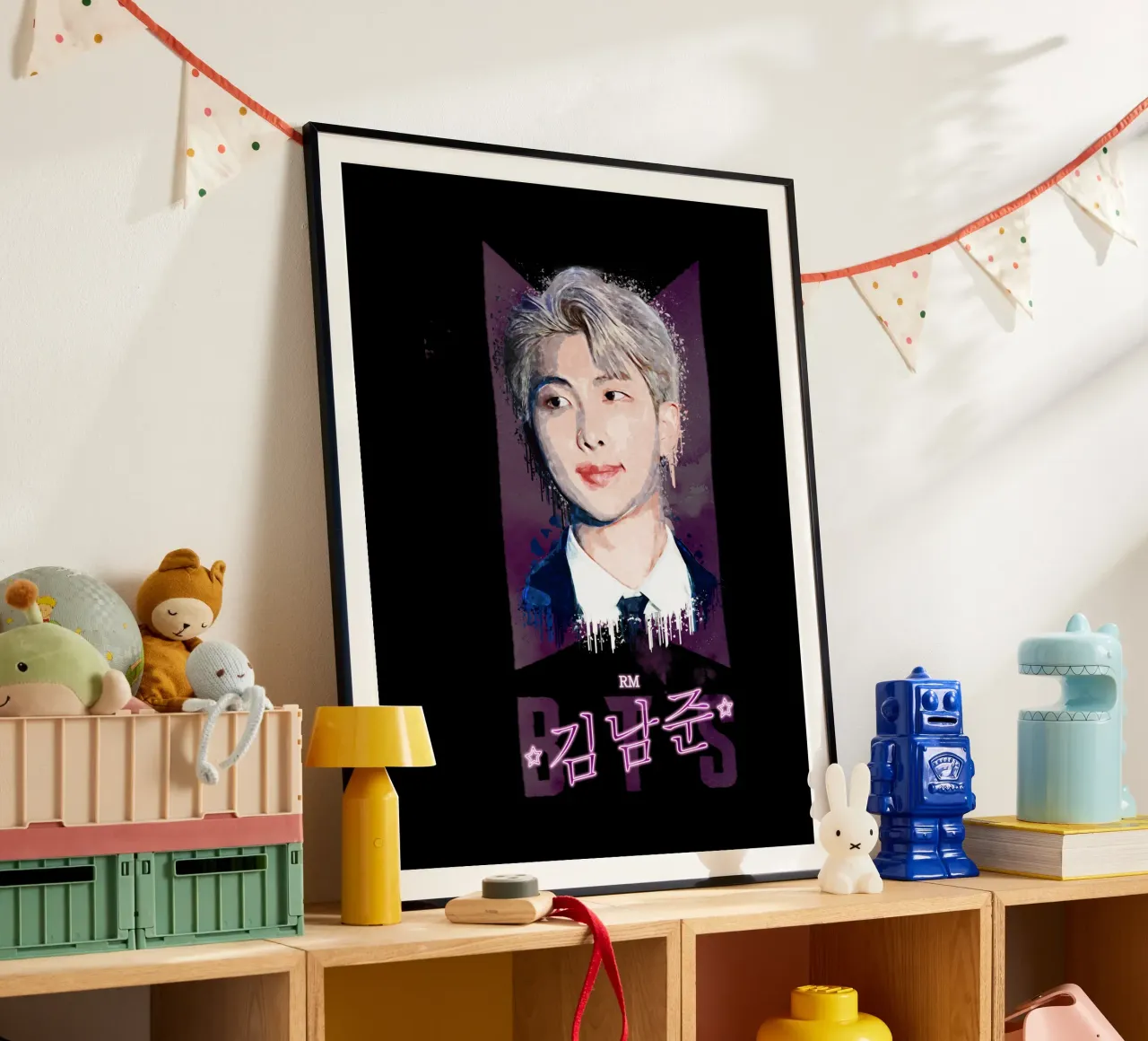 Kim Nam-Joon (RM) poster con telaio in plastica da Gunawan Rb