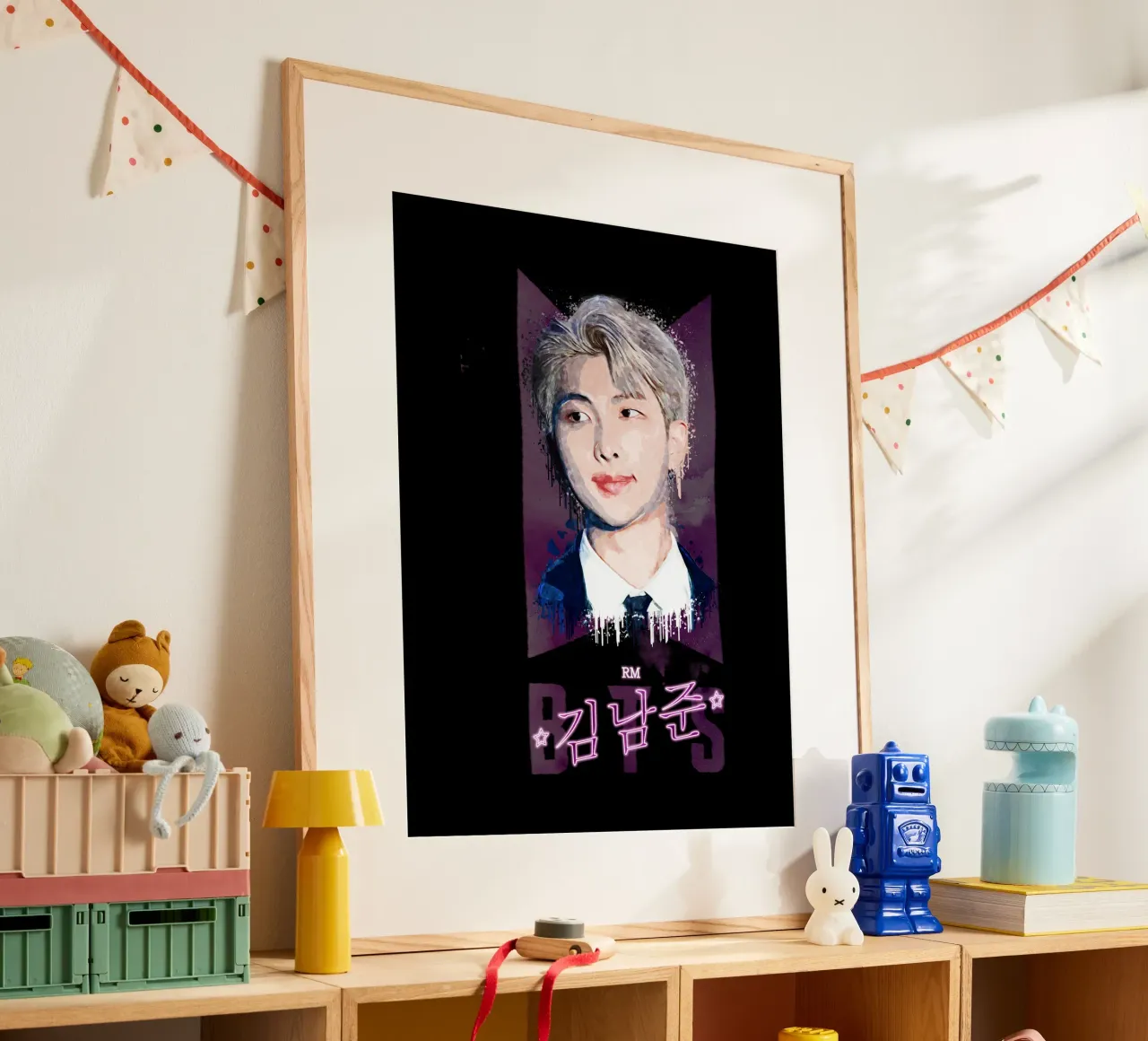 Kim Nam-Joon (RM) poster con telaio in plastica da Gunawan Rb