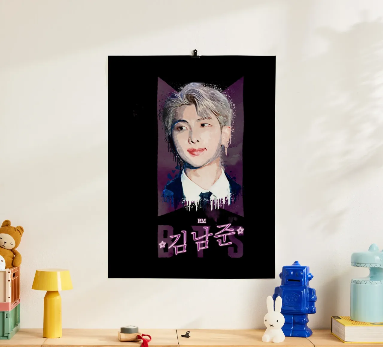 Kim Nam-Joon (RM) poster con telaio in plastica da Gunawan Rb