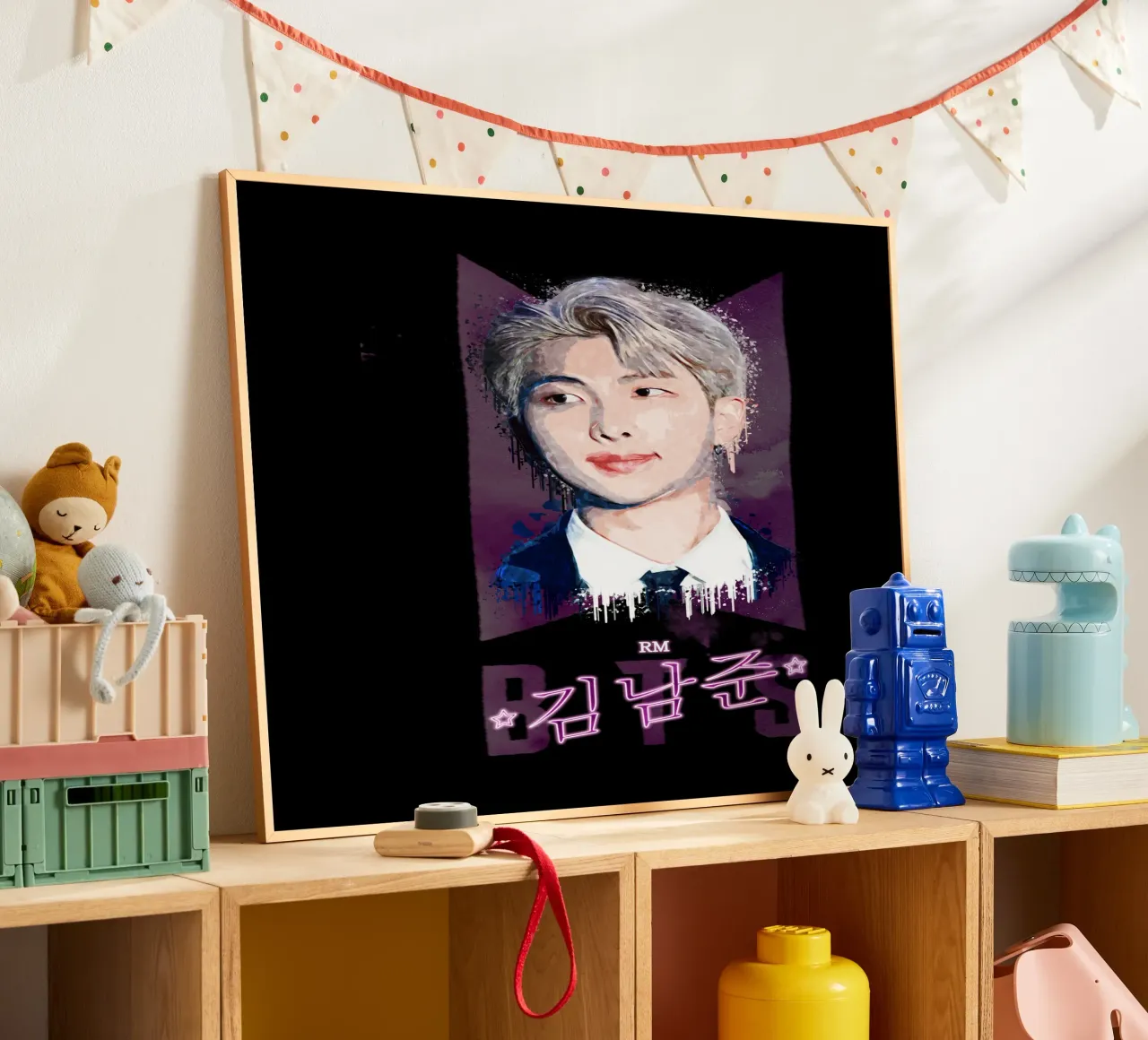 Kim Nam-Joon (RM) poster con telaio in plastica da Gunawan Rb