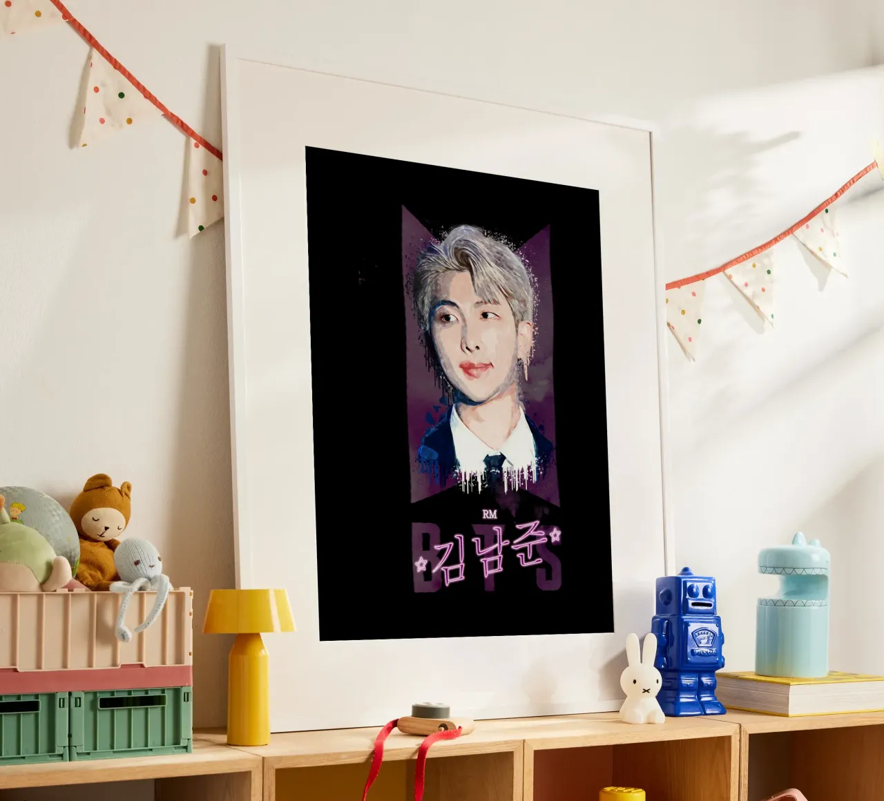 Kim Nam-Joon (RM) poster con telaio in plastica da Gunawan Rb