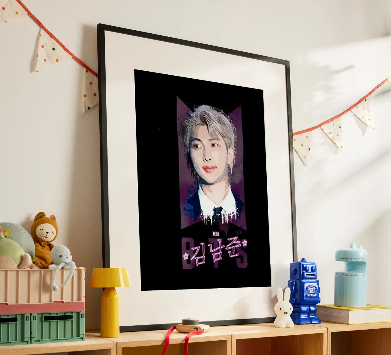 Kim Nam-Joon (RM) poster con telaio in plastica da Gunawan Rb