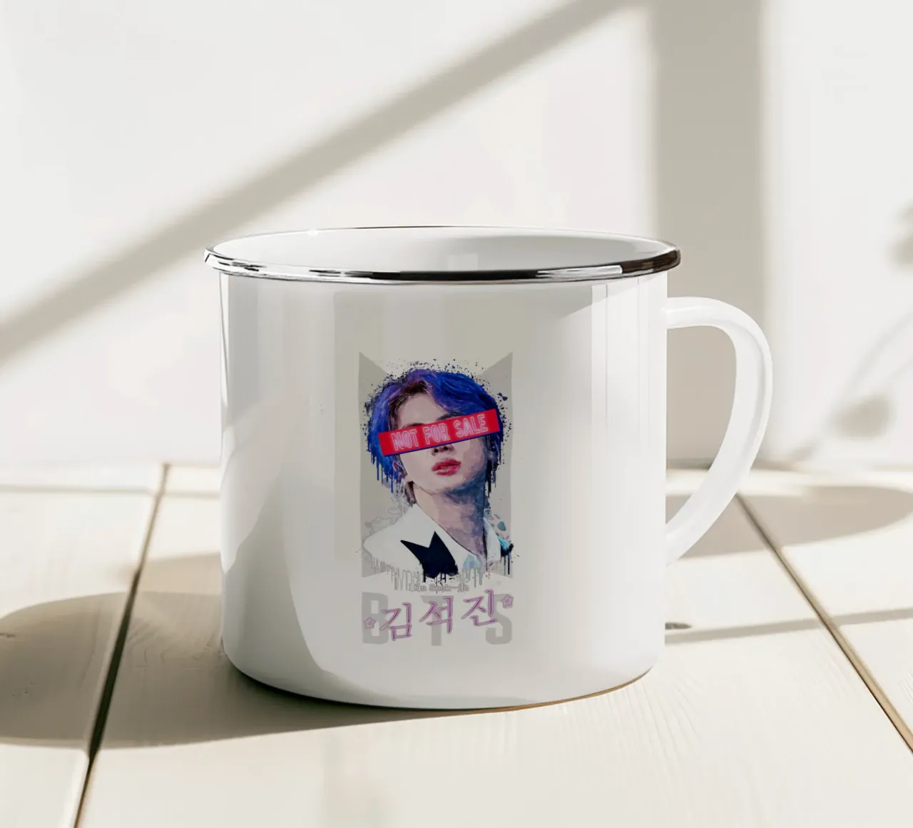 Kim Seok-jin Non in vendita tazza in smalto da Gunawan Rb