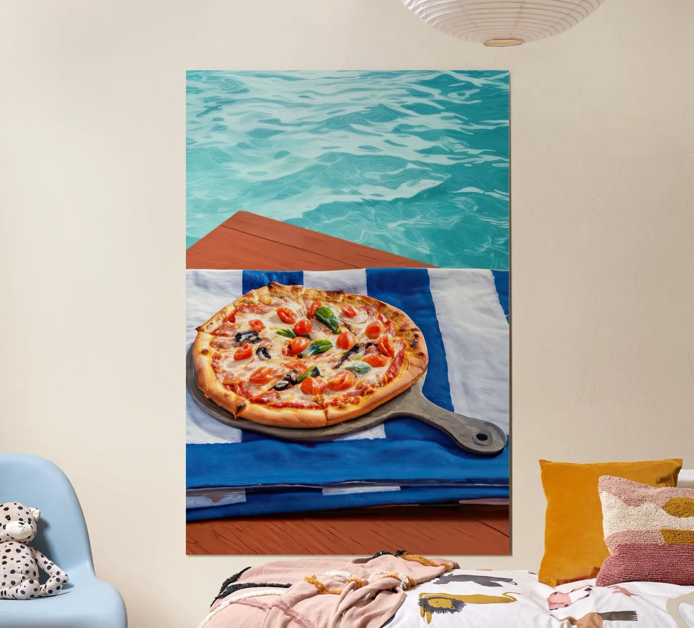 Pizza Poolside Beach poster by karenprint
