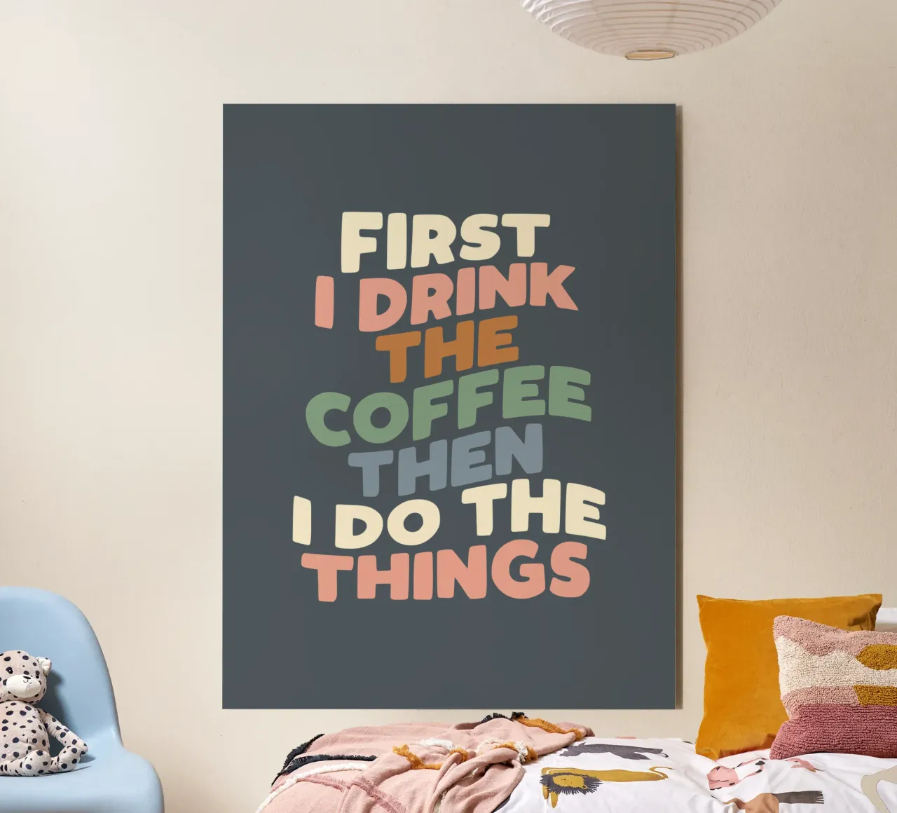 Prima bevo il caffè poi faccio le cose tipografiche alluminio dibond da THE MOTIVATED TYPE