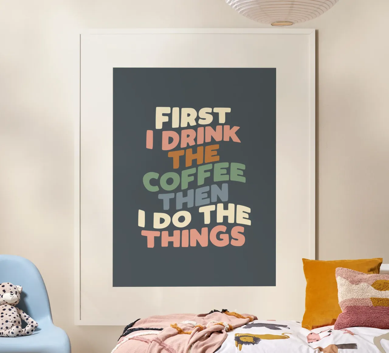 Erst trinke ich den Kaffee, dann mache ich die Dinge Typografie Hahnemühle von THE MOTIVATED TYPE