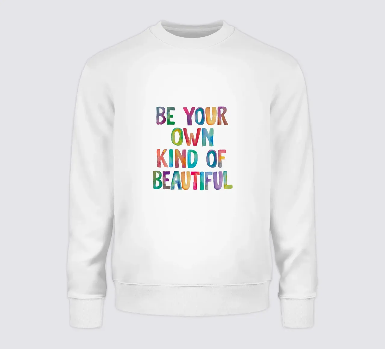 Wees je eigen soort van mooie regenboog typografie ontwerp sweatshirt van THE MOTIVATED TYPE