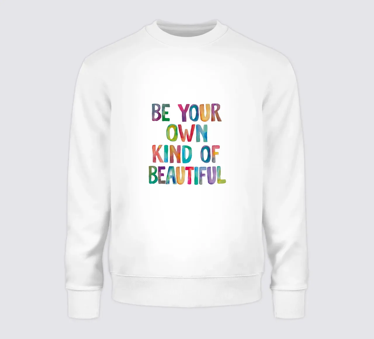 Be Your Own Kind of Beautiful Rainbow Typography Design felpa da THE MOTIVATED TYPE