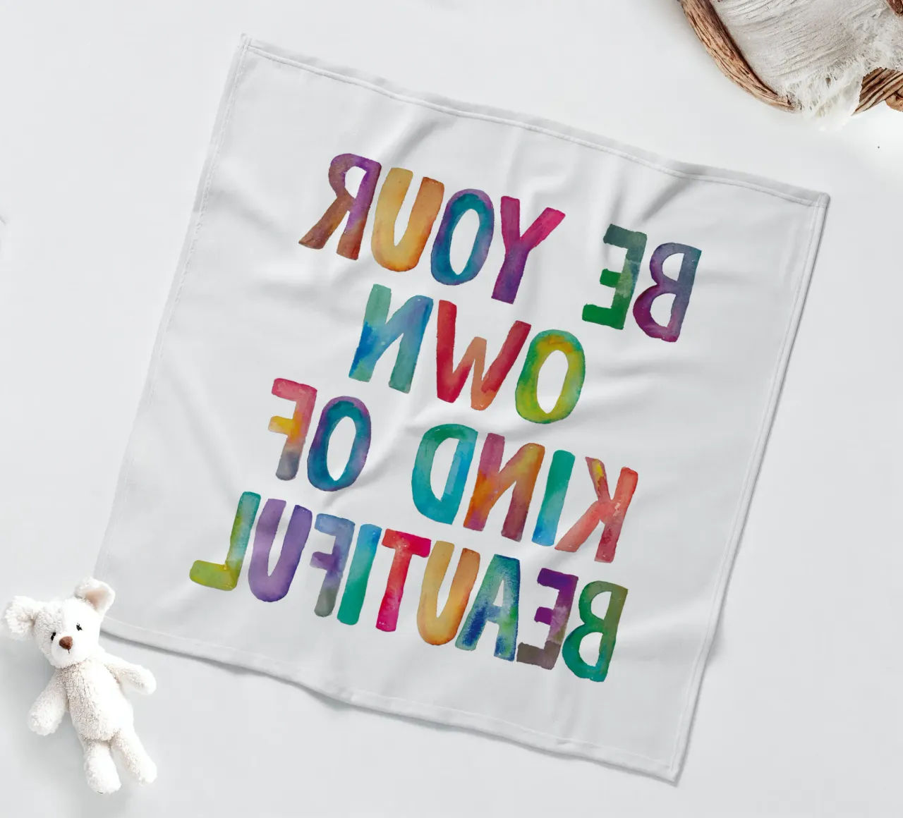 Be Your Own Kind of Beautiful Rainbow Typography Design coperta in pile da THE MOTIVATED TYPE