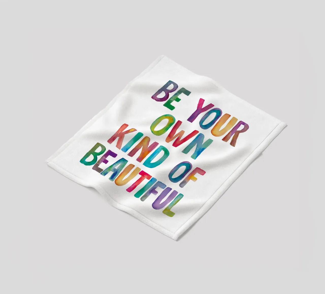 Be Your Own Kind of Beautiful Rainbow Typography Design coperta in pile da THE MOTIVATED TYPE