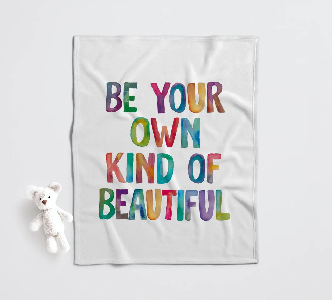 Be Your Own Kind of Beautiful Rainbow Typography Design coperta in pile da THE MOTIVATED TYPE