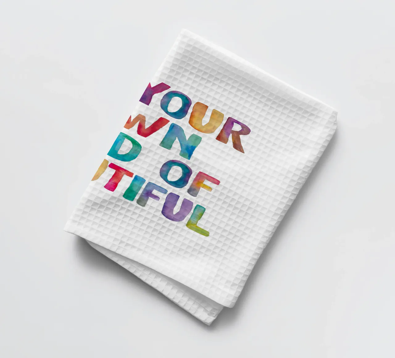 Be Your Own Kind of Beautiful Rainbow Typography Design canovaccio da cucina da THE MOTIVATED TYPE