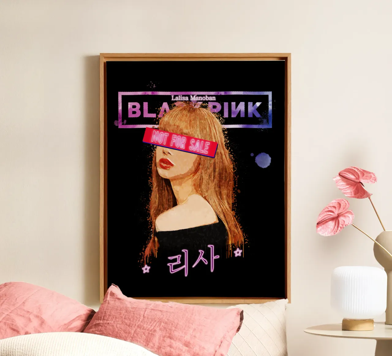 Lalisa Manoban Non in vendita tela con Cornice a cassetta da Gunawan Rb