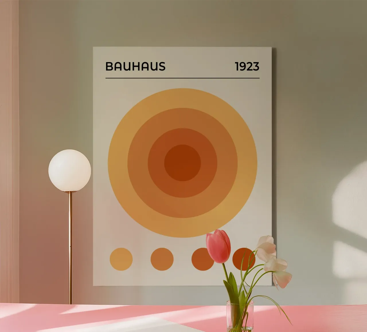 Mostra Bauhaus Cerchi arancioni 1923 tela con Cornice a cassetta da Paigaam Studio
