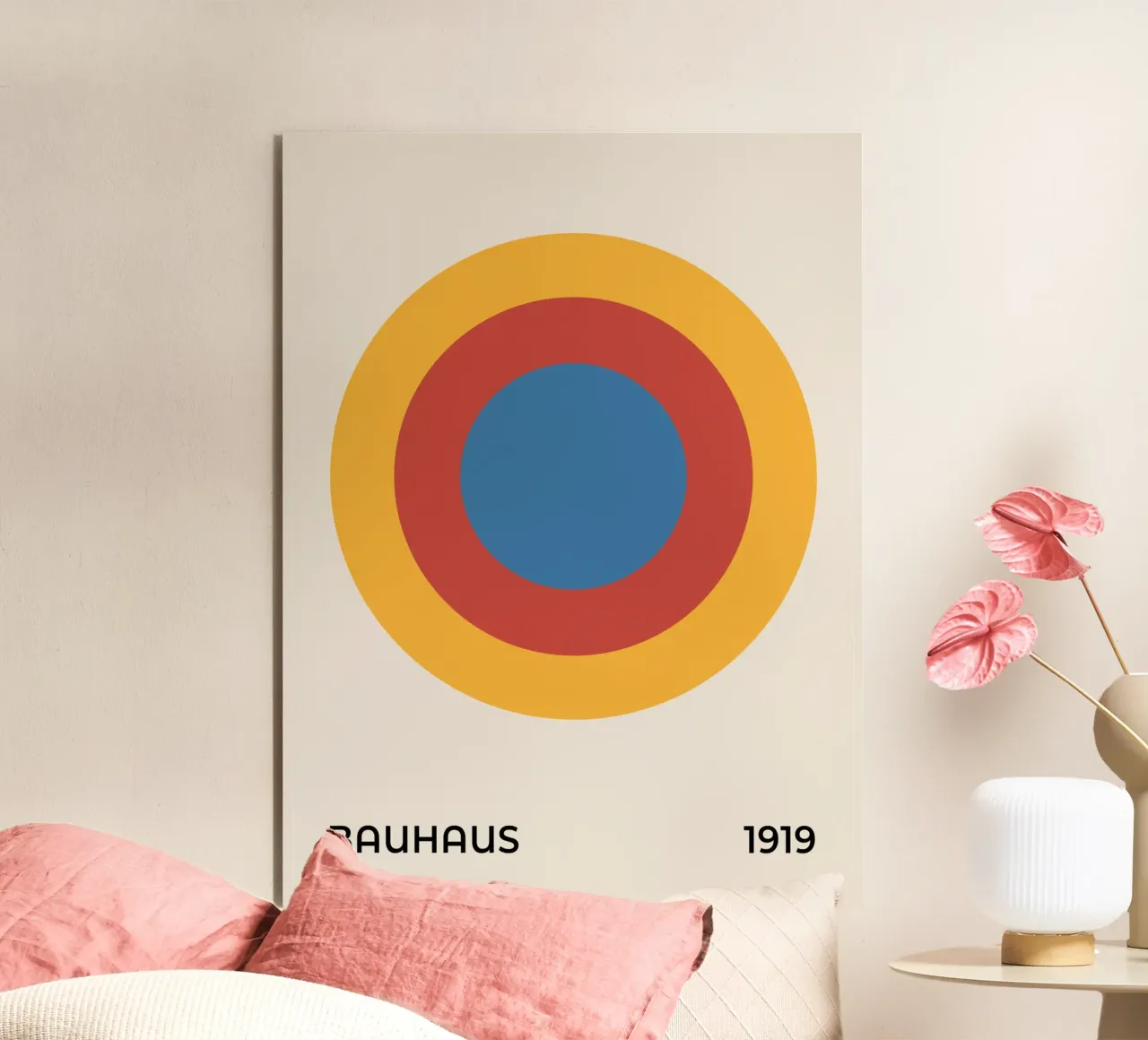 Bauhaus multi colore Cerchi 1923 Mostra alluminio dibond da Paigaam Studio