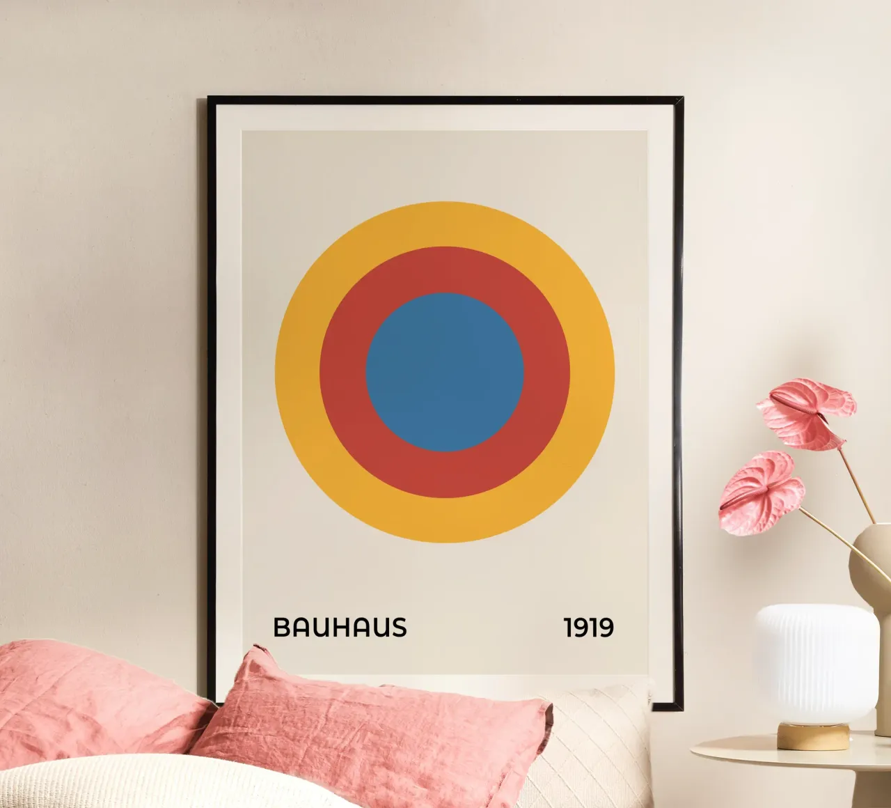 Bauhaus multi colore Cerchi 1923 Mostra carta hahnemühle da Paigaam Studio