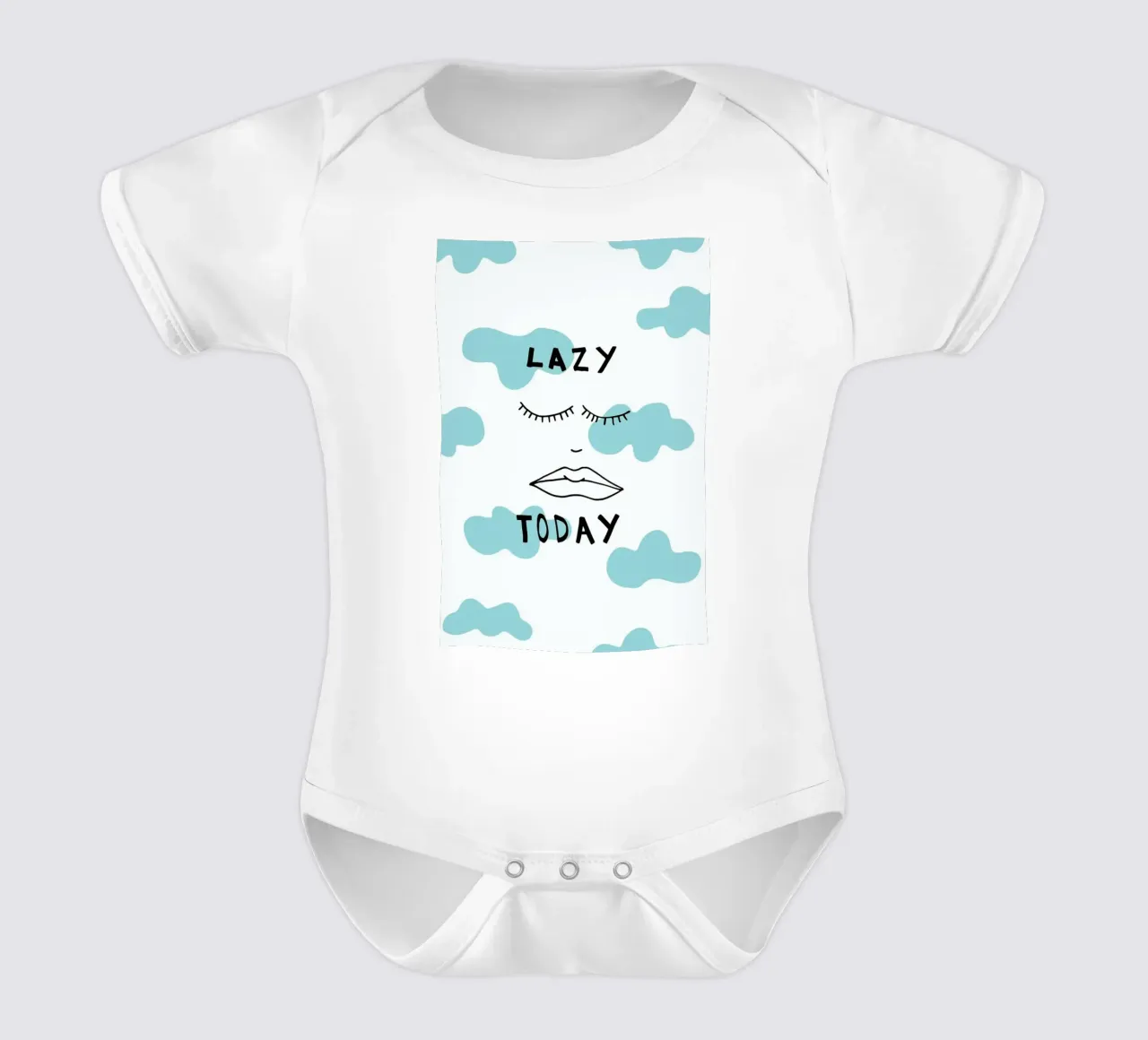 Lazy Today Clouds short-sleeve baby romper by Vasare Nar