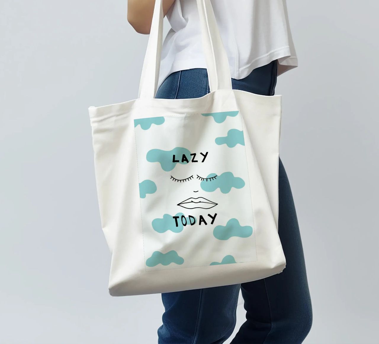 Lazy Today Clouds borsa in juta da Vasare Nar