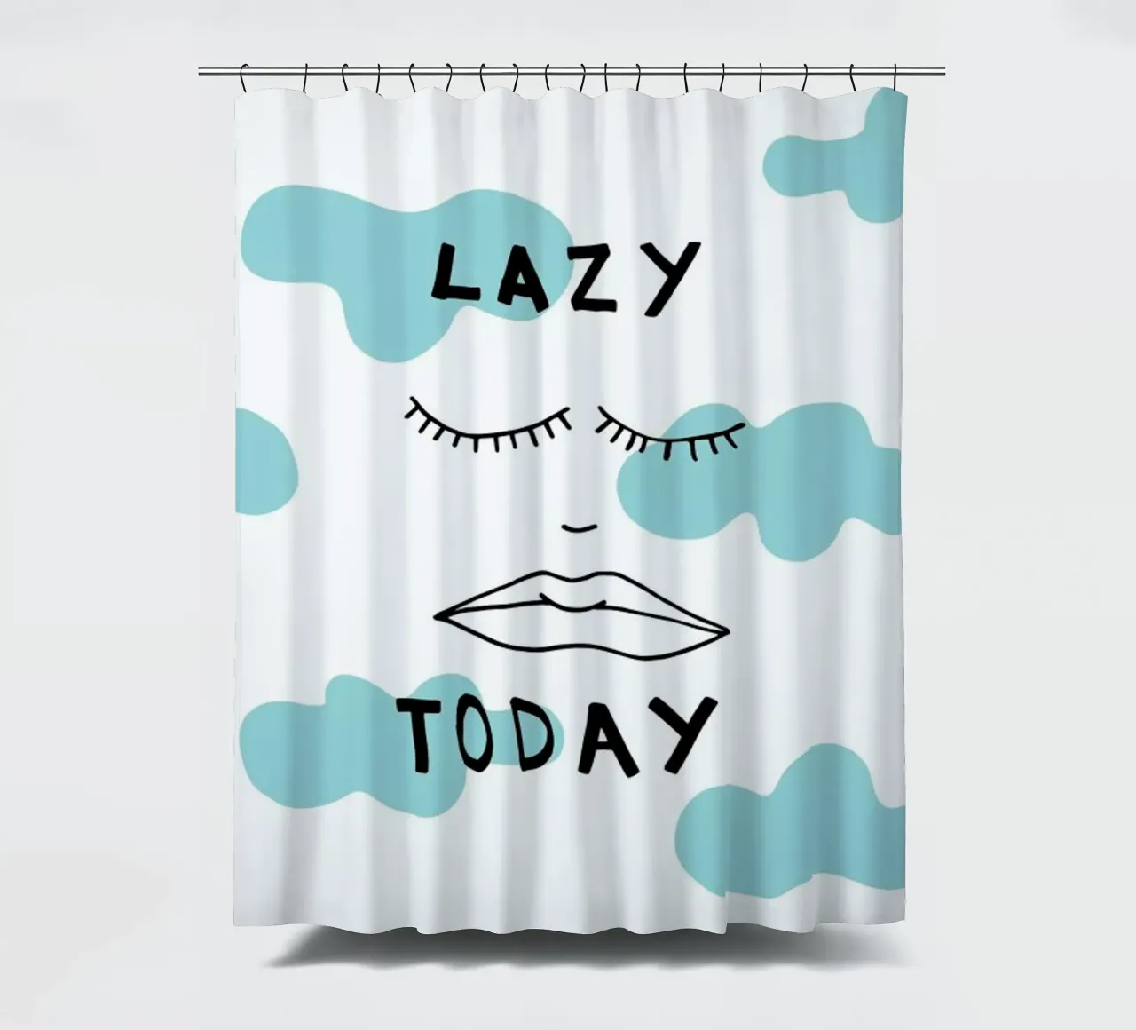 Lazy Today Clouds shower curtain by Vasare Nar