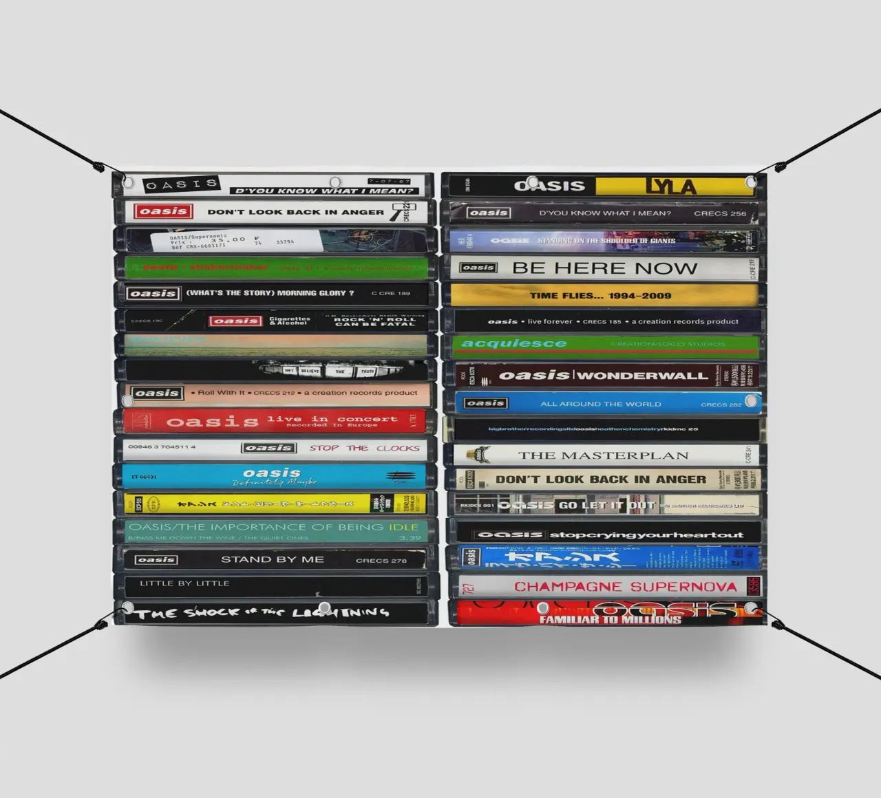 Oasis - Raccolta di album e singoli - Stampa su cassetta telo in pvc da MrMustardPrints