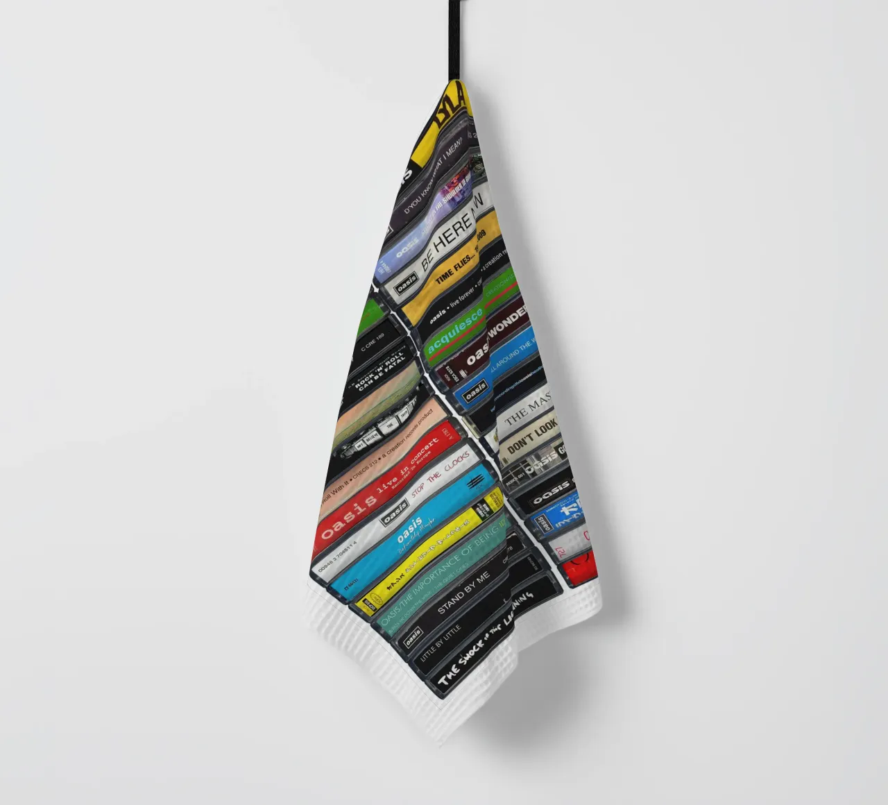 Oasis - Collected Albums & Singles - Cassette Print tea towel by MrMustardPrints