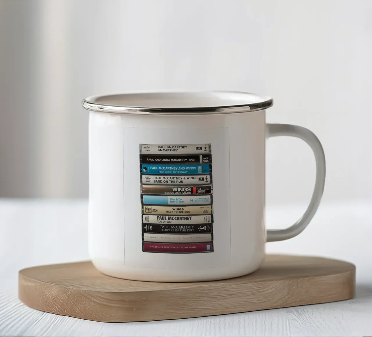Paul McCartney - Album raccolti - Stampa su cassetta tazza in smalto da MrMustardPrints