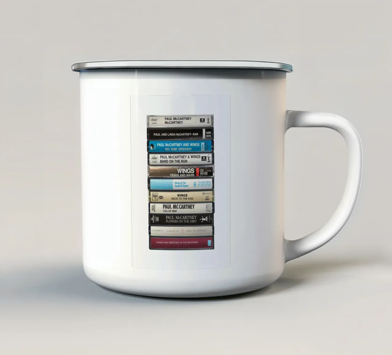 Paul McCartney - Album raccolti - Stampa su cassetta tazza in smalto da MrMustardPrints