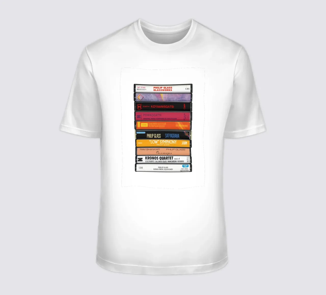 Philip Glass - Album raccolti - Stampa su cassetta t-shirt da MrMustardPrints